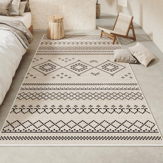 Easy Clean Rug Boho-Teppich mit geometrischem Muster, auslaufsicher, Boho-Teppich für den Schlafbereich