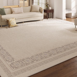 Easy Clean Rug Klassischer Teppich mit floralem Rand, auslaufsicher, tierfreundlich, minimalistisch, für den Wohnbereich