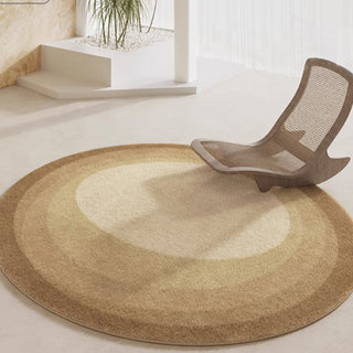 Leicht zu reinigender Teppich Earthy Gradient Circle, auslaufsicher, haustierfreundlich, modern, rund, Plüschteppich für das Wohnzimmer