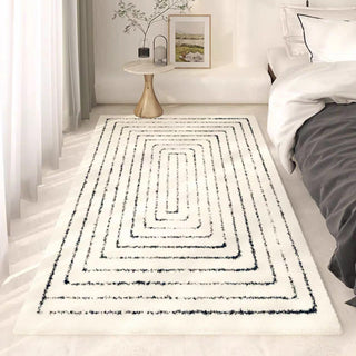 Leicht zu reinigender Teppich, minimalistisches Labyrinth, auslaufsicher, tierfreundlich, gemusterter Teppich für Schlafzimmer und Wohnzimmer