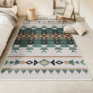 Leicht zu reinigender Teppich Southwestern Oasis, auslaufsicherer Boho-Teppich für den Schlafbereich