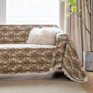 Sofabezug im Vintage-Stil mit Blumen
