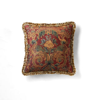 Vintage Tapisserie Fransen Dekokissen