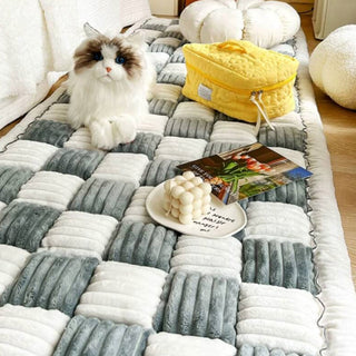 Hundematte für Hunde und Katzen, kariert, quadratisch, groß