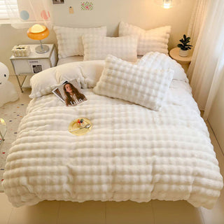 Puffy Comfort Bettwäsche-Set aus verdicktem Kaninchenfell