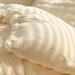 Puffy Comfort Bettwäsche-Set aus verdicktem Kaninchenfell