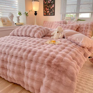 Puffy Comfort Bettwäsche-Set aus verdicktem Kaninchenfell