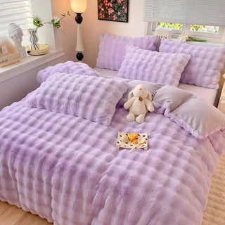 Puffy Comfort Bettwäsche-Set aus verdicktem Kaninchenfell