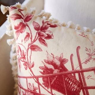 French Country Kissenbezug im Vintage-Stil, Rouge