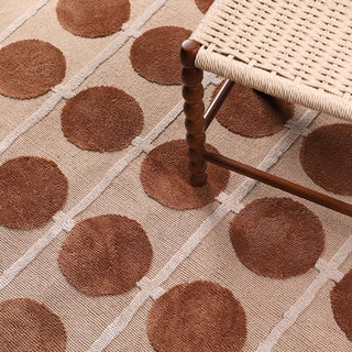 Leicht zu reinigender Teppich Amber Spice Copper Dots, auslaufsicher, haustierfreundlich, moderner Wohnzimmerteppich aus Plüsch