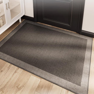 Leicht zu reinigender Teppich mit natürlichem Rand aus Jute, strapazierfähig, rutschfest, tierfreundlich, minimalistisch, für den Flur und den Innenbereich