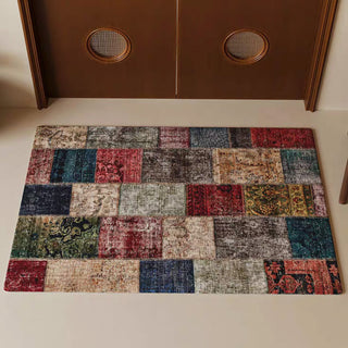 Maschinenwaschbarer Teppich im Bohème-Patchwork-Design, luxuriös, für Schlafzimmer