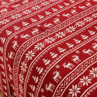 Strickdecke mit nordischem Rentier, festliches Schneeflocken- und Rentier-Design für gemütliche Weihnachtsdeko