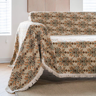 Sofabezug im Vintage-Stil mit Blumen