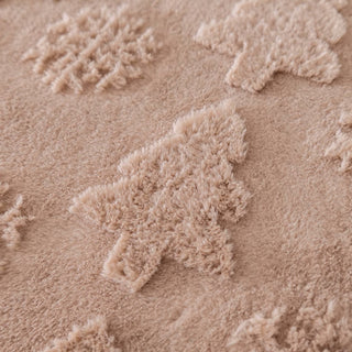 Sofabezug aus Plüschstoff mit 3D-Weihnachtsbaummuster und kuscheliger konkav-konvexer Textur