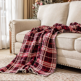 Klassisches Sherpa-Plaid von Buffalo, kariertes Design, rot-weiß, kariert, mit weichem Futter für kuscheligen Tragekomfort
