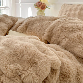 Puffy Comfort Bettwäsche-Set aus verdicktem Kaninchenfell