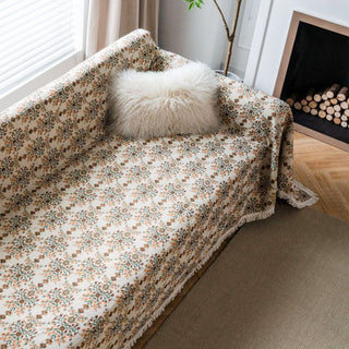 Sofabezug im Vintage-Stil mit Blumen