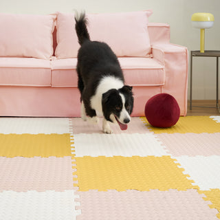 Patchwork-Spielmatte mit Blattmuster